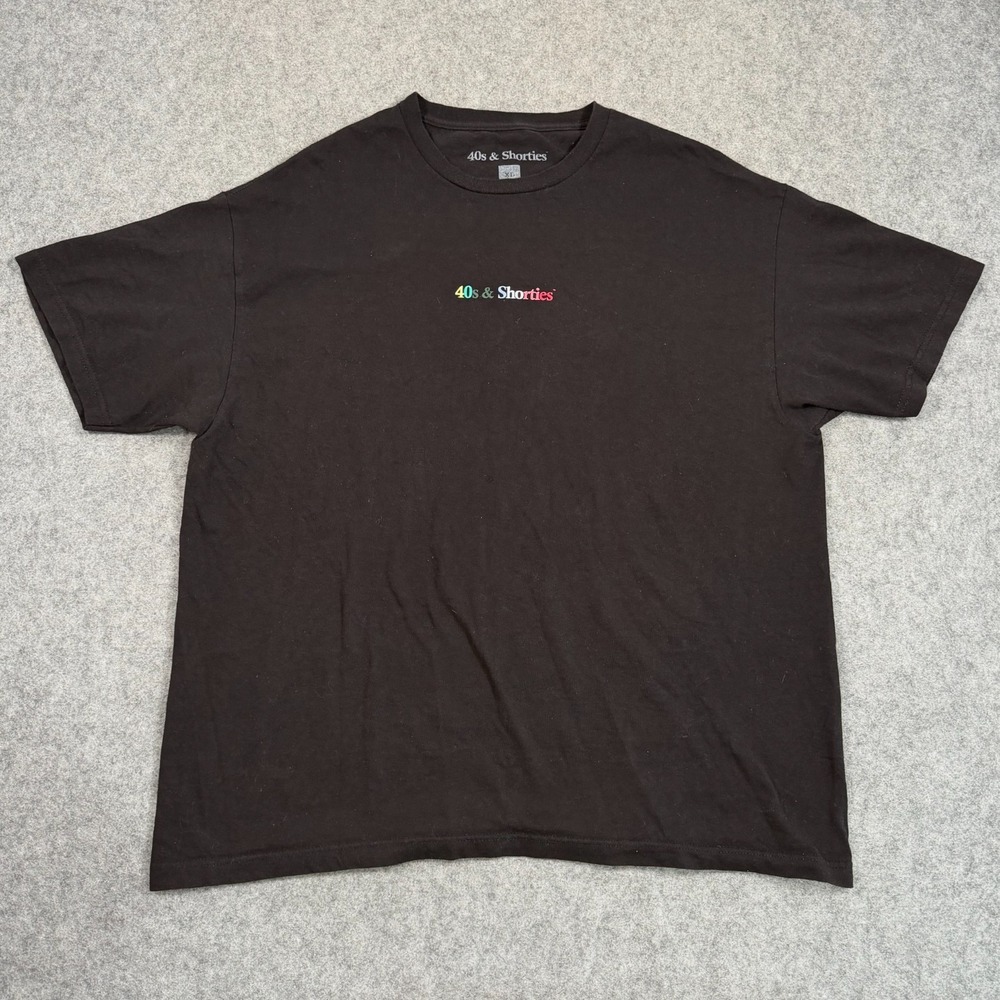 40s & Shorts Black Rainbow Graphic Short Sleeve Crew Neck T-Shirt Men's Size XL‎
